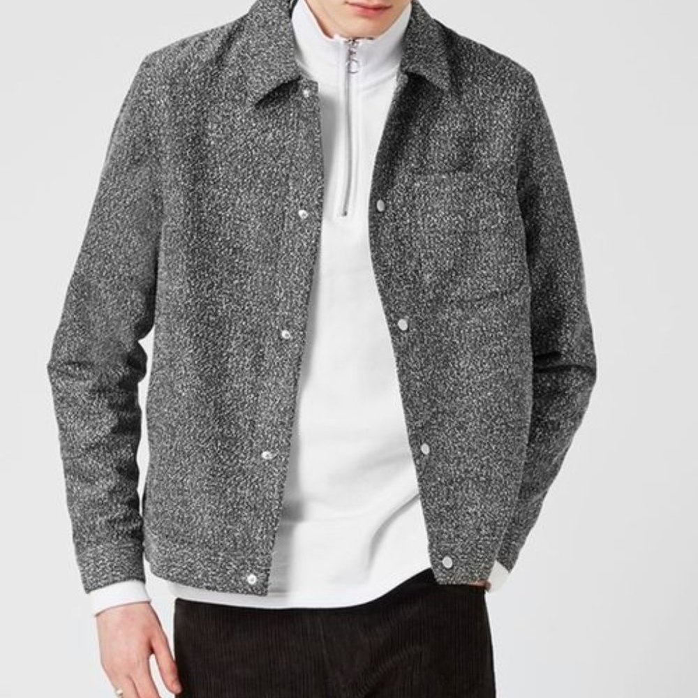 NWT Topman Grey Textured Smart Coach Jacket XS